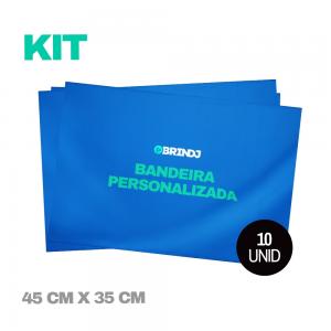 Kit 10 Bandeiras 45x35cm Tecido Oxford Personalizadas Acabamento Overlock Tecido Oxford 45 x 35cm Sublimação  Overlock Linha Branca 